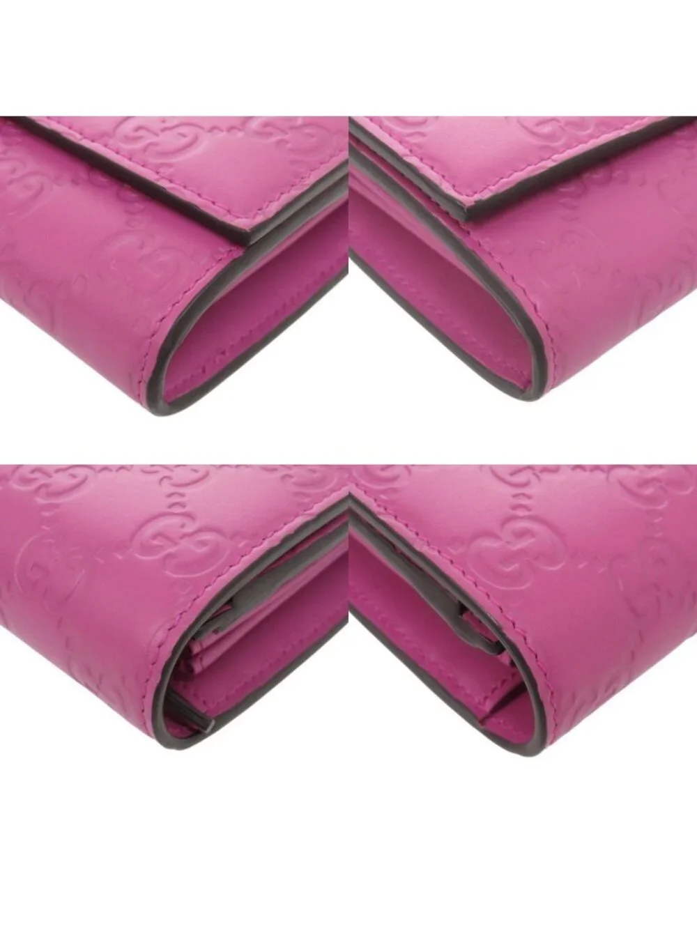 Gucci Guccissima Ribbon Motif Leather Purple Wallet